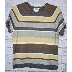Talbots Women's Vintage Angora Cotton  Blend Striped top blouse small